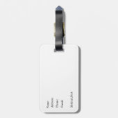 Moderner Schwarzweiss-Gingham-Gepäckanhänger Gepäckanhänger (Rückseite vertikal)