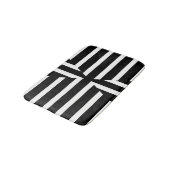Moderner Schwarzweiss-Körper stripes Badmatte Badematte (Schrägansicht)