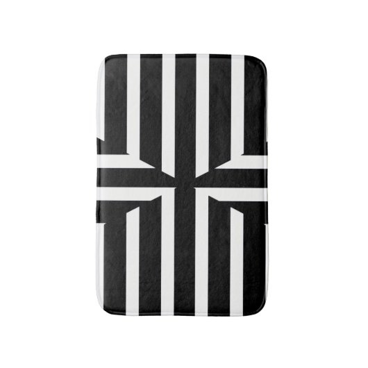 Moderner Schwarzweiss-Körper stripes Badmatte Badematte (Vorderseite Vertikal)