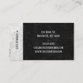 Moderner Schwarzweiss-Marmor Visitenkarte (Rückseite)