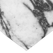 Moderner Schwarzweiss-Marmorstein Kurzer Tischläufer (Ecke)