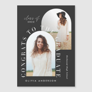 Moderner Schwarzweiß-MultiFoto-Abschluss Magnetkarte