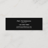 Moderner Schwarzweiss-QR Code Mini Visitenkarte (Rückseite)