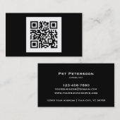 Moderner Schwarzweiss-QR Code Visitenkarte (Vorne/Hinten)