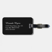 Moderner Schwarzweiss-Quatrefoil mit Monogramm Gepäckanhänger (Rückseite horizontal)