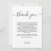 Moderner Schwarzweiß-Script-Abschluss Dankeskarte (Vorderseite)