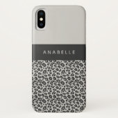 Moderner Schwarzweiss-Tierleoparddruck Case-Mate iPhone Hülle (Rückseite)