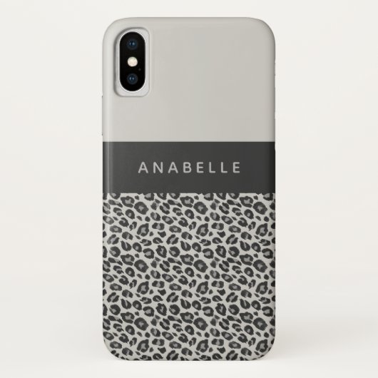 Moderner Schwarzweiss-Tierleoparddruck Case-Mate iPhone Hülle (Rückseite)