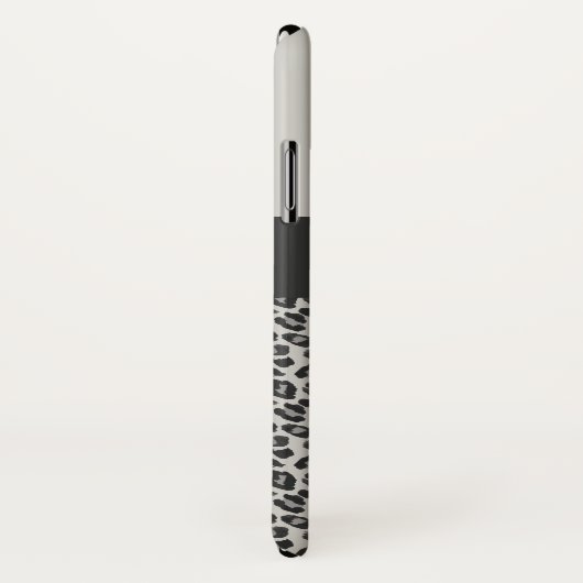 Moderner Schwarzweiss-Tierleoparddruck Case-Mate iPhone Hülle (Hinten/Rechts)