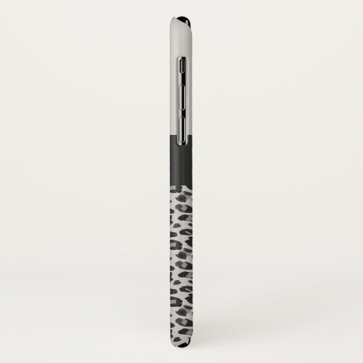 Moderner Schwarzweiss-Tierleoparddruck Case-Mate iPhone Hülle (Hinten/Links)