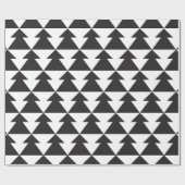 Moderner Schwarzweiss-Weihnachtsbaum Geschenkpapier (Flach)