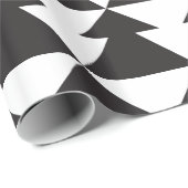 Moderner Schwarzweiss-Weihnachtsbaum Geschenkpapier (Rolleneckpunkt)