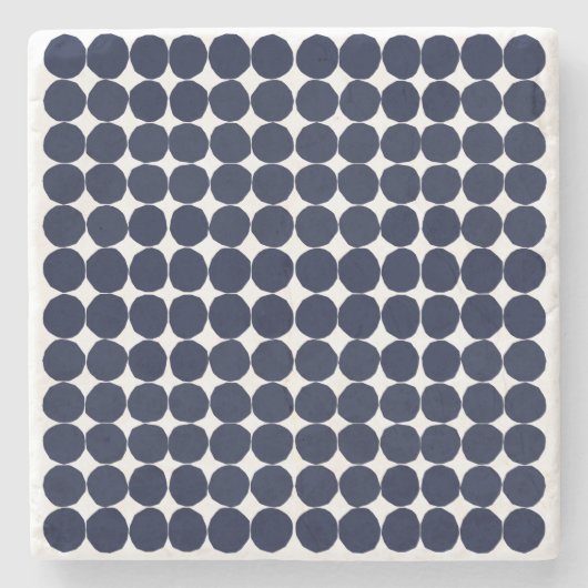 Moderner Schwarzweißpolka-Dot-Untersetzer Steinuntersetzer (Vorderseite)