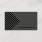MODERNER SCHWARZWINKEL MIT STRIPIERTER LINIENMUSTE VISITENKARTE (Vorderseite)