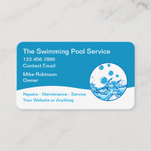Moderner Schwimmbadservice Einzigartig Visitenkarte