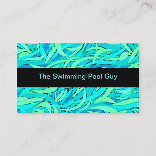 Moderner Schwimmbadservice Visitenkarte (Vorderseite)