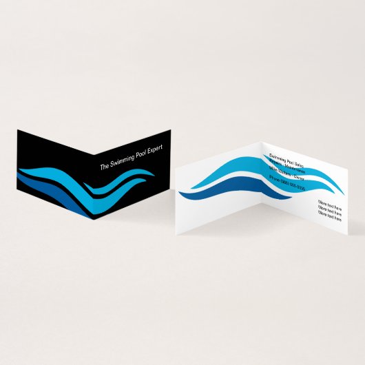 Moderner Schwimmbadservice Visitenkarten (Innenseite und Außenseite)