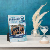 Moderner Schwimmteam-Foto-Coach Fotoplatte (Seite)
