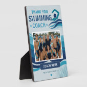 Moderner Schwimmteam-Foto-Coach Fotoplatte (Seite)