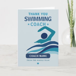 Moderner Schwimmteam-Trainer Dankeskarte