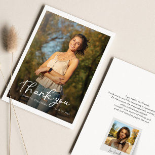 Moderner Script Abschluss 2025 Fotos Grad Dankeskarte