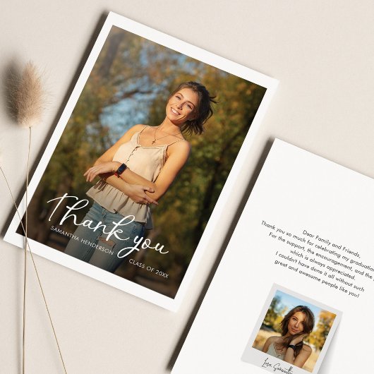 Moderner Script Abschluss 2025 Fotos Grad Dankeskarte