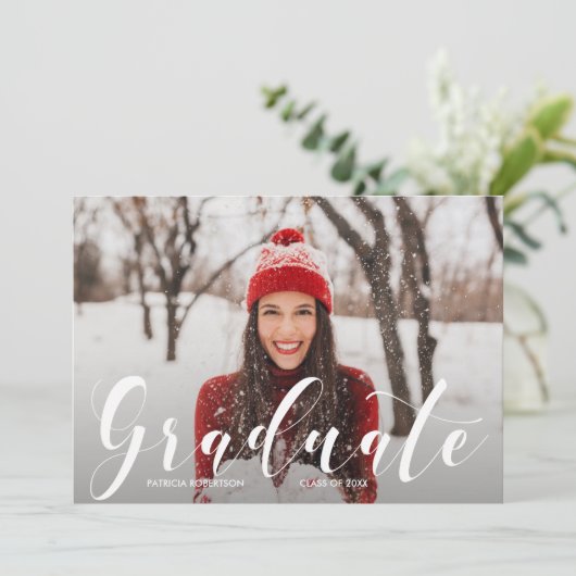 Moderner Script-Abschluss Ankündigung (Stehend Vorderseite)