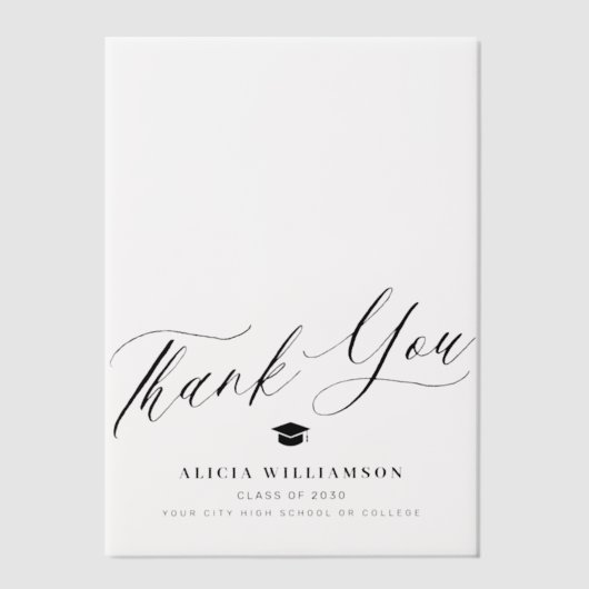 Moderner Script-Abschluss danke überlagern Pergament Einladungen (Vorderseite)