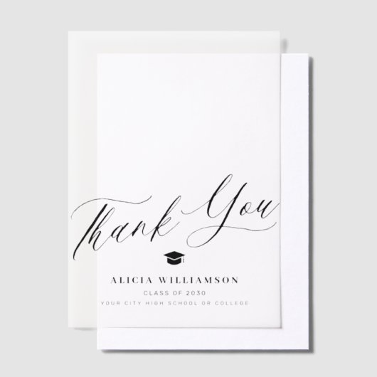 Moderner Script-Abschluss danke überlagern Pergament Einladungen (Versetzt)