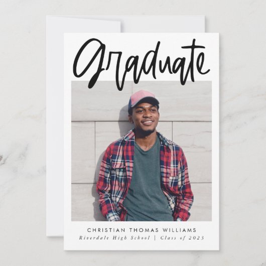 Moderner Script-Abschluss - Multi-Foto Ankündigung (Vorderseite)