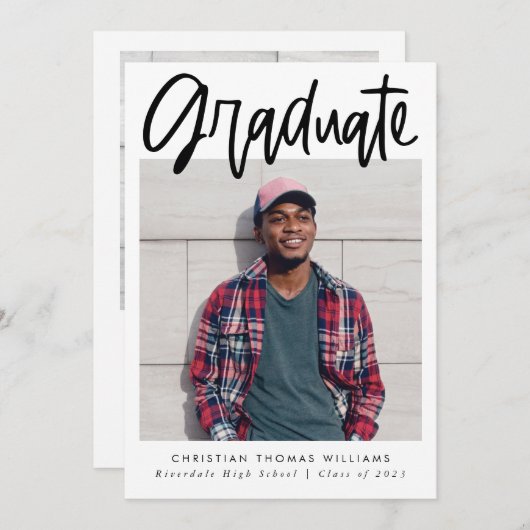 Moderner Script-Abschluss - Multi-Foto Ankündigung (Vorne/Hinten)