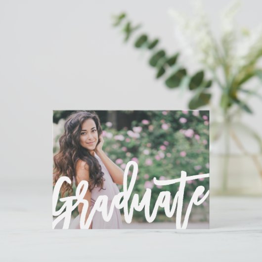 Moderner Script-Abschluss Postkarte (Stehend Vorderseite)