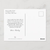 Moderner Script-Abschluss Vielen Dank Postkarte (Rückseite)