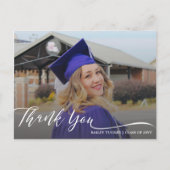 Moderner Script-Abschluss Vielen Dank Postkarte (Vorderseite)