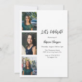 Moderner Script Calligraphy Foto Abschluss Einladung (Rückseite)