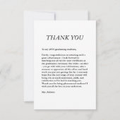 Moderner Script Cap Toss White Abschluss Dankeskarte (Rückseite)