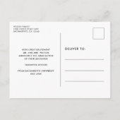 Moderner Script-Foto-Abschluss Ankündigungspostkarte (Rückseite)