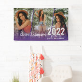 Moderner Script Foto Collage Lila Abschluss Banner (Insitu)