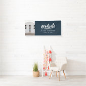 Moderner Script Foto Marine blauer Abschluss Banner (Insitu)