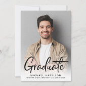 Moderner Script-Foto-Overlay-Abschluss Ankündigung (Vorderseite)