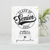 Moderner Script Gold Foto Abschluss Ankündigung (Stehend Vorderseite)