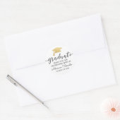 Moderner Script Gold Graduate Hat | Vielen Dank Runder Aufkleber (Umschlag)