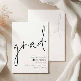 Moderner Script Grad Abschluss Save the Date