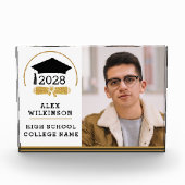 Moderner Script Grad Cap Einfaches Abschluss Fotoblock (Vorderseite)