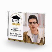 Moderner Script Grad Cap Einfaches Abschluss Fotoblock (Rechts)