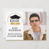 Moderner Script Grad Cap Einfaches Foto Abschluss Ankündigung (Vorderseite)