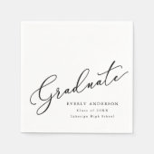 Moderner Script Graduate Einftiger Abschluss Serviette (Vorderseite)