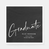 Moderner Script Graduate Einftiger Abschluss Serviette (Vorderseite)