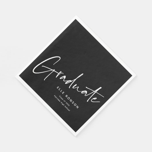 Moderner Script Graduate Einftiger Abschluss Serviette (Ecke)