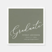 Moderner Script Graduate Einftiger Abschluss Serviette (Vorderseite)